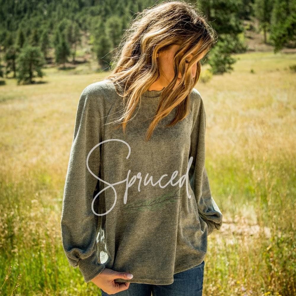 Sage Green Balloon Sleeve